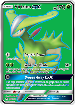 Full Art Pokémon Pokémon card Virizion GX 197/214 from Lost Thunder expansion
