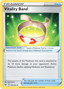 Vitality Band 185/202 Pokémon card from Sword & Shield for sale at best price