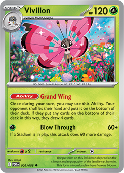 Uncommon Pokémon card Vivillon 9/88 from Perfect Order expansion