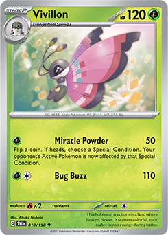 Uncommon Pokémon card Vivillon 010/198 from Scarlet & Violet expansion