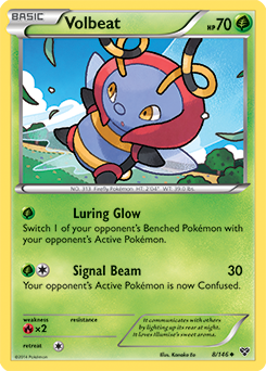 Uncommon Pokémon card Volbeat 8/146 from X&Y expansion