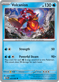 Uncommon Pokémon card Volcanion 25/88 from Perfect Order expansion