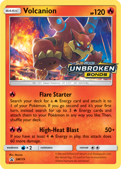 Promo Pokémon card Volcanion SM179 from Sun and Moon Promos expansion