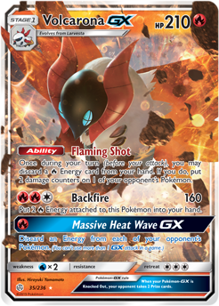 Volcarona GX 35/236 Pokémon card from Cosmic Eclipse for sale at best price