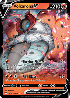 Volcarona V 21/203 Pokémon card from Evolving Skies for sale at best price