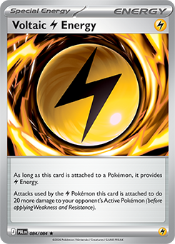 Rare Pokémon card Voltaic Lightning Energy 84/84 from Pitch Black expansion
