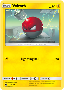 Voltorb 21/68 Pokémon card from Hidden Fates for sale at best price
