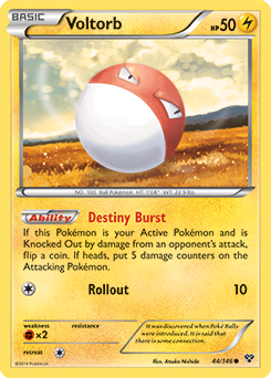 Common Pokémon card Voltorb 44/146 from X&Y expansion