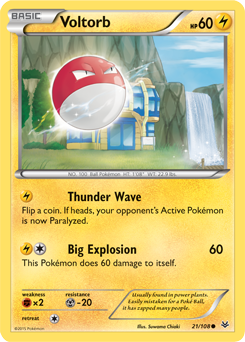 Voltorb 21/108 Pokémon card from Roaring Skies for sale at best price