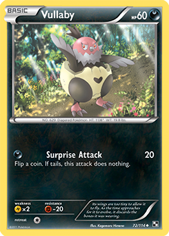 Uncommon Pokémon card Vullaby 72/114 from Black & White expansion
