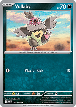 Common Pokémon card Vullaby 63/86 from White Flare expansion