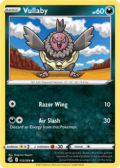 Common Pokémon card Vullaby 172/264 from Fusion Strike expansion