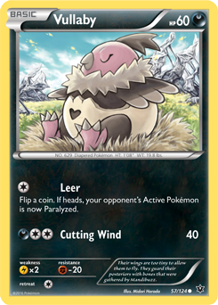 Common Pokémon card Vullaby 57/124 from Fates Collide expansion