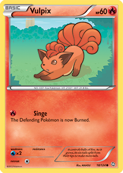 Common Pokémon card Vulpix 18/124 from Dragons Exalted expansion