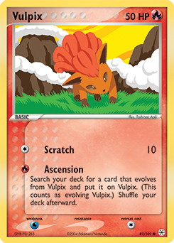 Common Pokémon card Vulpix 81/101 from Ex Hidden Legends expansion