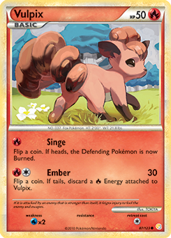 Vulpix 87/123 Pokémon card from HeartGold SoulSilver for sale at best price