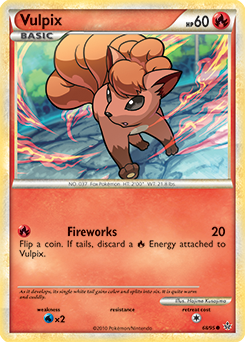 Common Pokémon card Vulpix 68/95 from Unleashed expansion