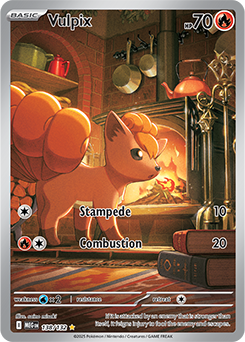 Illustration rare Pokémon card Vulpix 138/132 from Mega Evolution expansion
