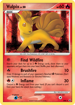 Shining Pokémon Pokémon card Vulpix SH6 from Platinuim expansion