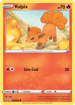 Common Pokémon card Vulpix 28/264 from Fusion Strike expansion