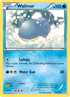 Uncommon Pokémon card Wailmer 25/124 from Dragons Exalted expansion