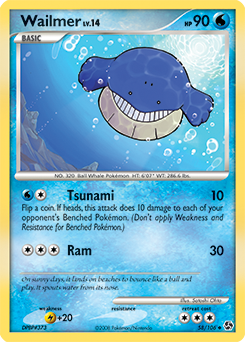 Wailmer 58/106 Pokémon card from Great Encounters for sale at best price