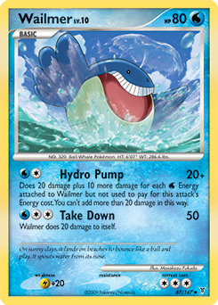 Uncommon Pokémon card Wailmer 87/147 from Supreme Victors expansion