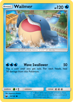 Common Pokémon card Wailmer 39/168 from Celestial Storm expansion