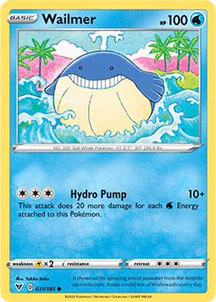 Common Pokémon card Wailmer 031/185 from Vivid Voltage expansion