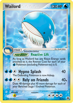 Carte Pokémon Wailord 14/92 de la série Ex Créateurs de Légendes en vente au meilleur prix