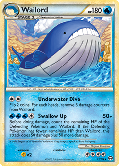 Rare Pokémon card Wailord 31/102 from Triumphant expansion