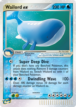 Wailord EX 100/100 Pokémon card from Ex Sandstorm for sale at best price