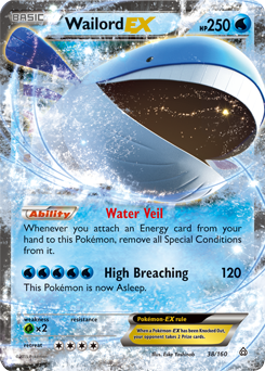 Wailord EX 38/160 Pokémon card from Primal Clash for sale at best price