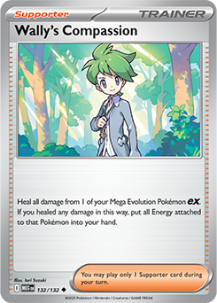 Uncommon Pokémon card Wally's Compassion 132/132 from Mega Evolution expansion