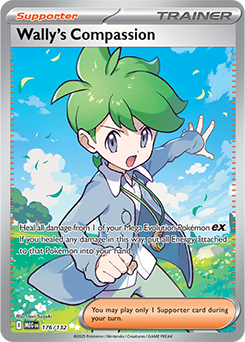 Ultra rare Pokémon card Wally's Compassion 176/132 from Mega Evolution expansion