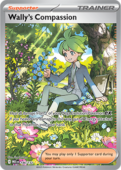 Special illustration rare Pokémon card Wally's Compassion 186/132 from Mega Evolution expansion