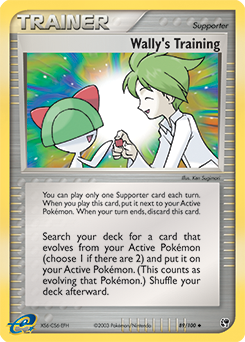 Wally's Training 89/100 Pokémon card from Ex Sandstorm for sale at best price