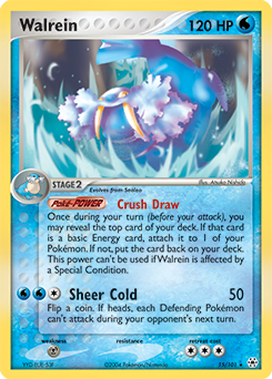 Rare Holo Pokémon card Walrein 15/101 from Ex Hidden Legends expansion