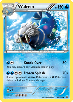 Rare Pokémon card Walrein 48/160 from Primal Clash expansion