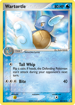 Wartortle 43/100 Pokémon card from Ex Crystal Guardians for sale at best price
