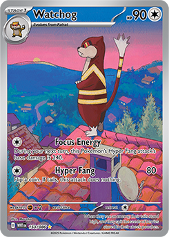 Illustration rare Pokémon card Watchog 153/86 from White Flare expansion