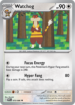 Uncommon Pokémon card Watchog 73/86 from White Flare expansion