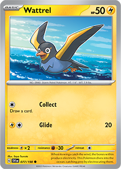 Common Pokémon card Wattrel 077/198 from Scarlet & Violet expansion
