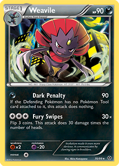 Weavile 70/99 Pokémon card from Next Destinies for sale at best price