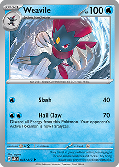 Carte Pokémon Peu commune Dimoret 45/217 de la série Héros Transcendants