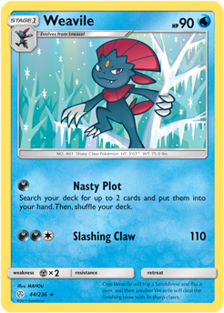 Weavile 44/236 Pokémon card from Cosmic Eclipse for sale at best price