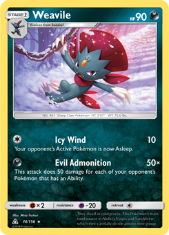 Weavile 74/156 Pokémon card from Untra Prism for sale at best price