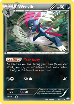 Weavile 61/114 Pokémon card from Steam Siege for sale at best price