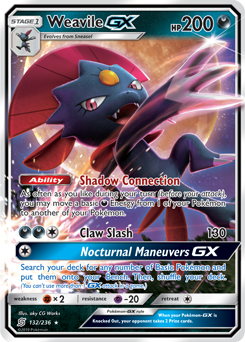 Weavile GX 132/236 Pokémon card from Unified Minds for sale at best price