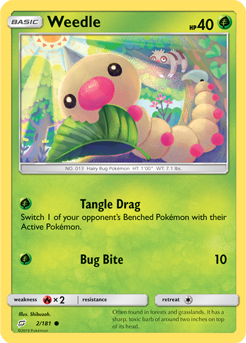 Weedle 2/181 Pokémon card from Team Up for sale at best price